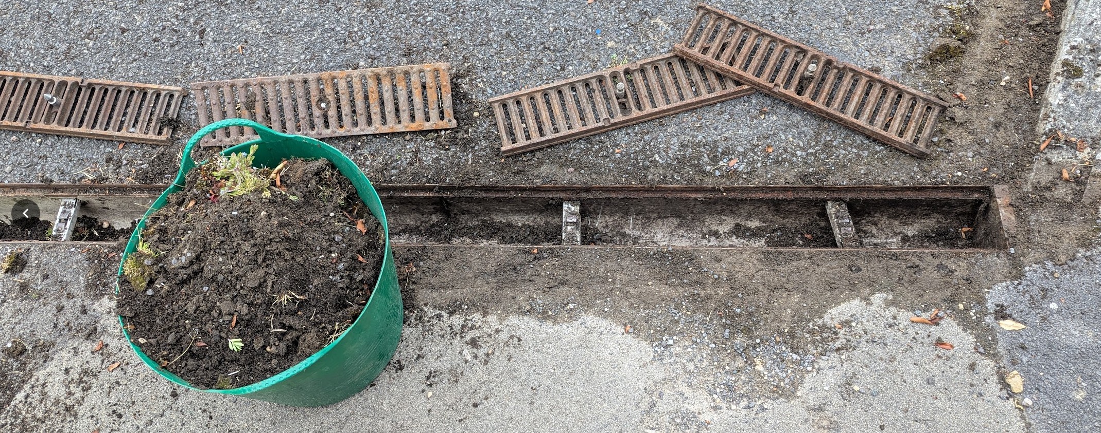 Photo 3: channel drain with soil cleared out