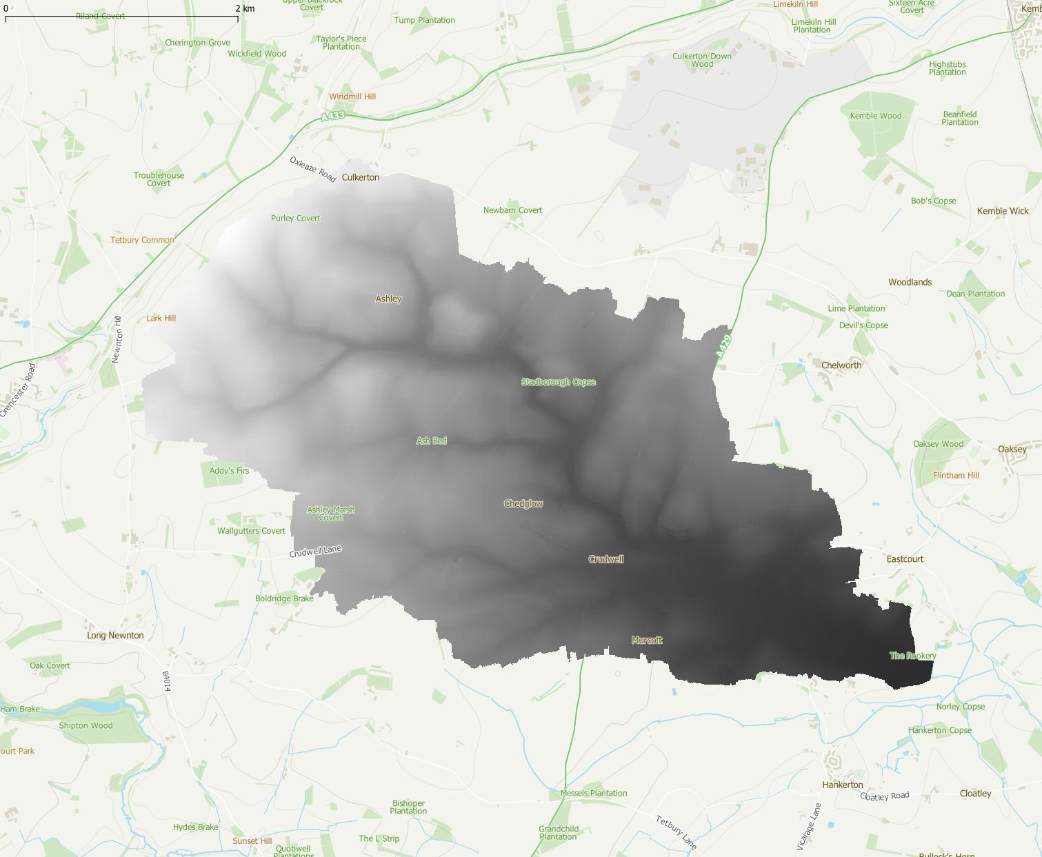 Map 2: Swill Brook catchment through Crudwell village